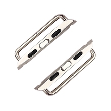 Recién llegado de lujo Metal de conexión de plata Watch reemplazo de banda adaptador con herramienta de acero inoxidable para Apple reloj 38 mm #DQ yw