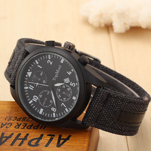 Man waterproof military watches accurate calendar 2016 fashion watches the new selling brand watch cloth belt