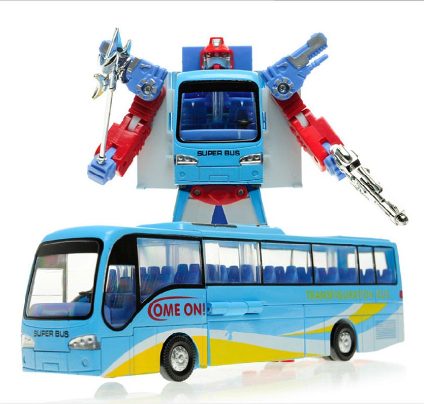 New Style Cars buses Robot T ransformation Bus Car Toys Alloy