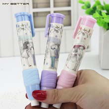 1pcs Cute Designer Students Pen Shape Eraser Rubber Stationery Kid Gift Toy School Supplies 3 Colors
