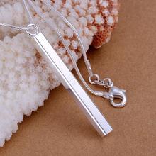 P222 2014 Christmas gift,10pcs 925 sterling silver Fashion vertical bar pendants necklaces,Wholesale Jewelry necklace
