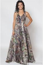 2016 Camo Bridesmaid Dresses Halter Wedding Party Gowns Vintage Forest Formal Floor Length Maid Of Honor Dress For Women BR56