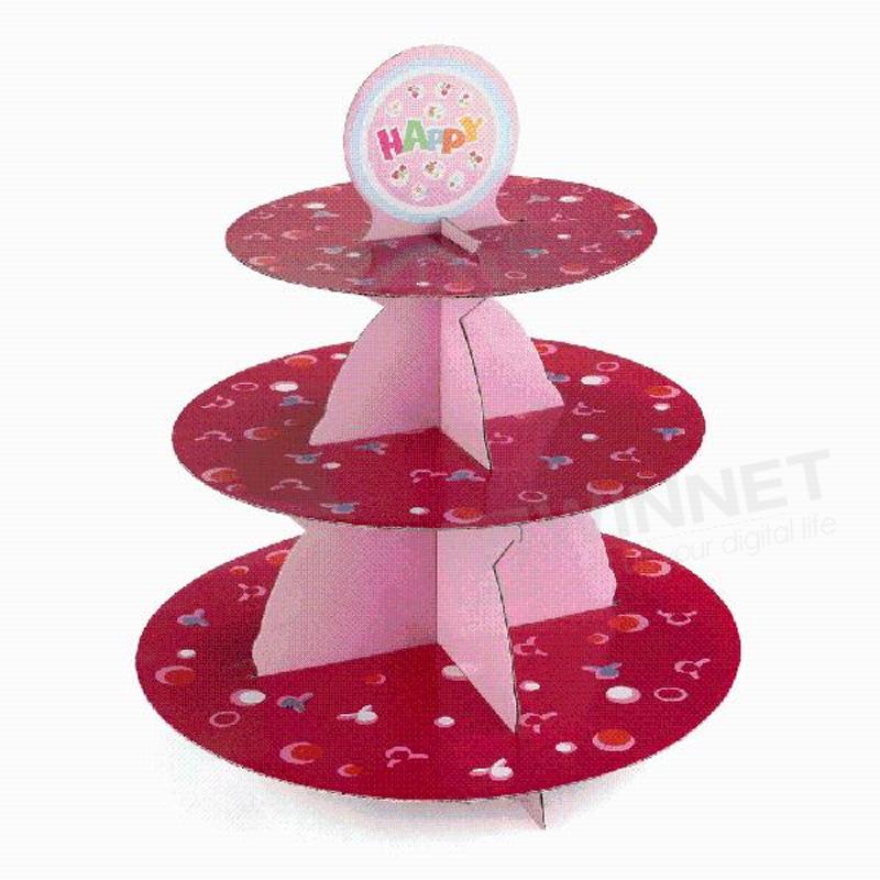 Party Birthday 3 Tier Cupcake Cake Muffin Stand