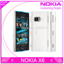 Refurbished Original X6 Unlocked Nokia X6 8GB 16GB cell phone 5MP WIFI GPS 3G Mobile Phone Free shipping