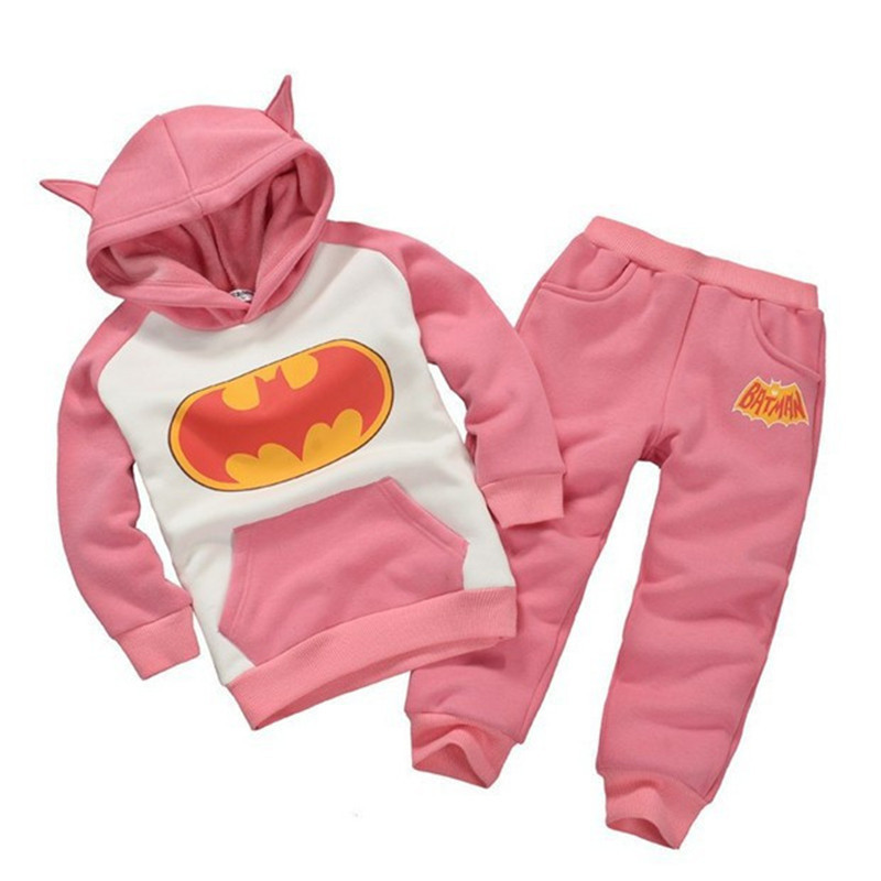 Brand New Winter Kids Girls Boys Batman Top Hoodie Sweatshirt Suit Outfits Sets Hoodies and pants