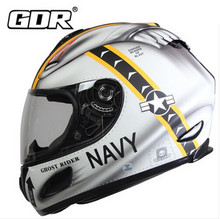 (1pc&2colors) Newest High Quality GDR Brand Motorcycle Full Face Helmet Black wolf&White Navy Moto Cross Casque Casco Capacete
