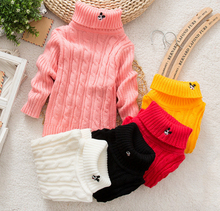 Unisex Winter Autumn solid color Baby Boy Girl Sweater  infant Turtleneck Pullover Outerwear