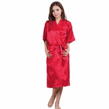 Plus Size S-XXXL Rayon Bathrobe Womens Kimono Satin Long Robe Sexy Lingerie Classic Nightgown Sleepwear with Belt
