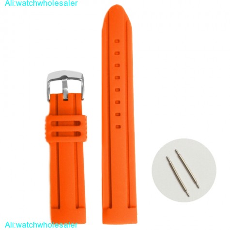 20mm Pumpkin Orange Silicone Jelly Rubber Unisex Watch Band Straps WB1072H20JB