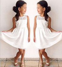 2016 princess Girls Kids Party Lace Tutu Formal Gown Dress Clothes 2-11 Years Summer Clothing