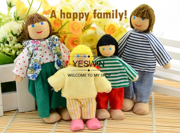 2015 New 4PCS Happy Family Members Jointed Doll Educational Story-telling Toy For Children Kids Joint doll Children Gift(China (Mainland))