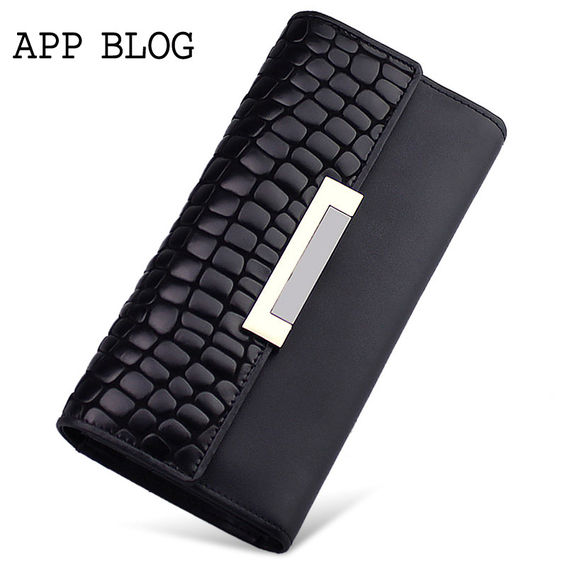 new fashion 2014  women's appblog  wallet female long design cowhide three fold wallet clip  clutch  clutch purses money clip