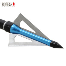 Blue 1 Pcs pack 100 Grain 3 Fixed Blades 2 Inch Cutting Archery Arrowhead Broadhead for