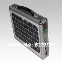 1 пк / lot ультратонкий 10 W DC12V портативная солнечный система с 2 / 3 W светодиодное освещение, Радио и музыка играет функция