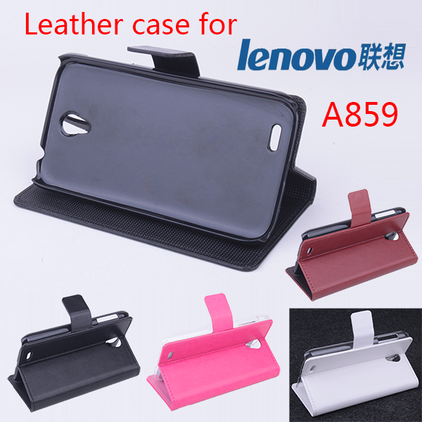free shipping Lenovo A859 case cover Good Quality New Leather Case hard Back cover For Lenovo