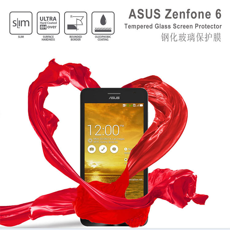 Mobile Phone Parts LCD 9H Zenfone 6 Protective Film Guard Tempered Glass Screen Protector For Asus