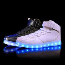 wholesale cheap led luminous women & men casual shoes high glowing with charge lights up simulation sole for adults neon basket