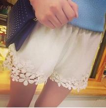 Summer Style Women s Casual Sexy Black White Shorts For Women Lace Trim High Waist Shorts