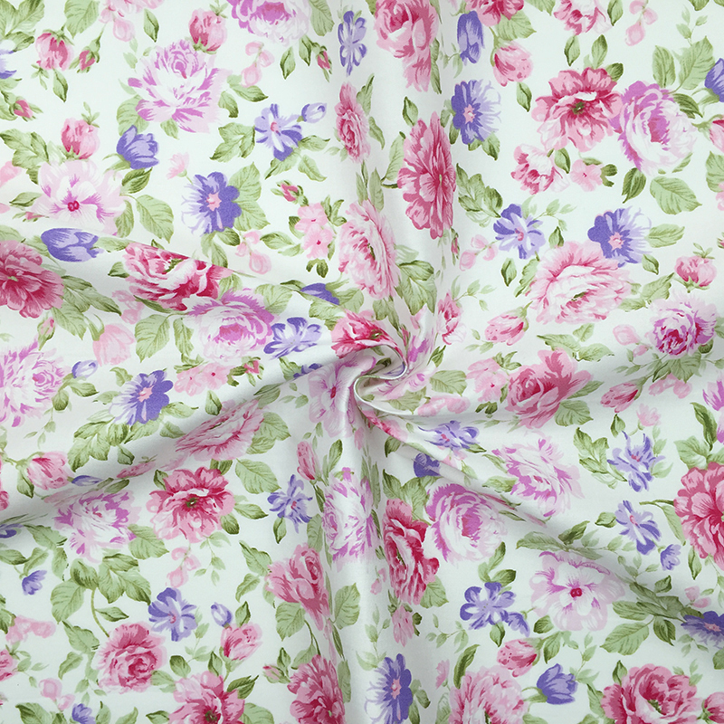 100% Cotton Twill Fresh Flower Pastoral Fabric DIY Sewing Cushions Clothes Bedding Textile Crafts Skirts Dress Toys