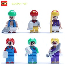 Venta al por mayor 3D1190 10 lotes de construcción bloques Super Hereos Avengers Minifigures Super Mario figuras juguetes de los ladrillos Compatible con Lego