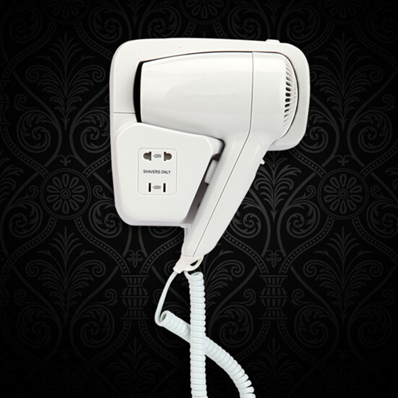 Hair Dryer Wall Mounted Hotels Guest Room Blow Dryer Factory Price Wholesale Hair Dryer,1200W White Bathroom Wall Hair Dryer 220