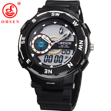 OHSEN Brand Men Boy Sports Watches LED Digital Quartz Watch Multifunction Waterproof Dive Swim Outdoor Military