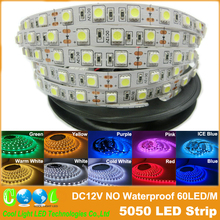 LED strip 5050 SMD 12V flexible light 60LED/m,5m 300LED,White,White warm,Blue,Green,Red,Yellow