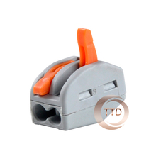 20 PCS/lots PCT-212(WAGO 222-412) spring lever push fit reuseable cable 2 wire connector 32A 2 pin Conductor Terminal