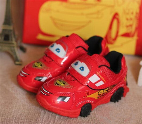 new spring children boys girls kids sneakers Cars shoes flashing eyes non-slip leisure casual running sport shoes red blue 788