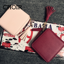 Top quality Square women coin purses holders wallet,leather female money designer tassel wallets famous brand women wallet 2015