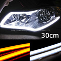 2 X 30cm DIY White Amber Yellow Flexible Strip Turn Signal Tube Angel Eye DRL LED