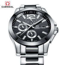 Carnaval Mens moda del reloj de hombre reloj de cerámica reloj mecánico automático Sapphire luminoso recorte de lujo envío gratis