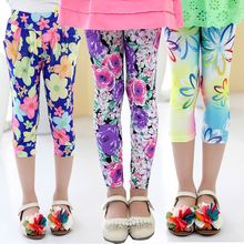 2015 new Girl Pants New Arrive Printing Flower Girls Leggings Toddler Classic Leggings 2 9Y baby