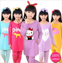 New spring autumn girls pajamas sets cotton teen girls pyjama pijama clothing sets kids children’s sleepwear teen 10 years girl