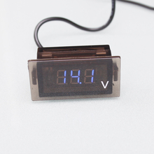 Waterproof Motorcycle Voltmeter Boat Car Modified Blue LED Voltmeter 12V 24V Panel Free shipping