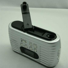 10pcs Solar dynamo radio with mobile charger LED rechargeable torch support USB disk SD card