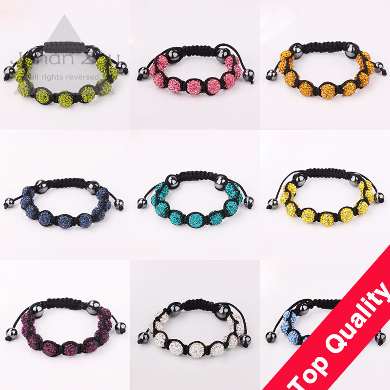 Здесь можно купить  Wholesale DHL Free Shipping  Shamballa Disco charm beads Bracelets 10mm Clay Crystal Ball(9Pcs)  Jewelry multicolor Options  Ювелирные изделия и часы