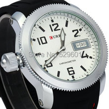 New CURREN Stainless Steel Thread Dial Quartz Watch with Silicone Band
