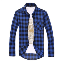 Men Plaid Shirt Camisas 2016 New Arrival Men’s Fashion Plaid Long-sleeved Shirt Male Casual High Quality Shirt I194