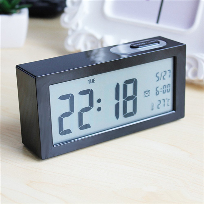 Digital Alarm Clock With Backlight Snooze Function Display Calendar Thermometer3