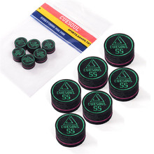 FreeShipping 6pcs/set Cuesoul 14mm 9 Layer SS Baked Pig Leather Billiard Snooker Pool Cue Tip From Billiard Accessories Supplies