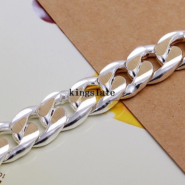 factory wholesale H113 Beautiful fashion men 925 silver charm solid 10mm 18K gold plated Bracelet high