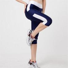 2016 New Spring Women Sport Leggings Thin Fitness Running Pants Patchwork Lady High Waist Stretched Legins Cropped Trousers K073