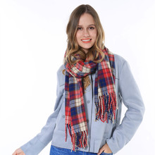 2015 Hot Sale Cheap British Tartan Fashion Style Classic Vintage Thick Warm Desigual Winter Plaid Blanket Scarf For Women