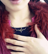 2015 New Fashion Jewelry Imitation Titanium steel 18K Gold Plated ECG Heart Necklace Clavicle Choker Pendant