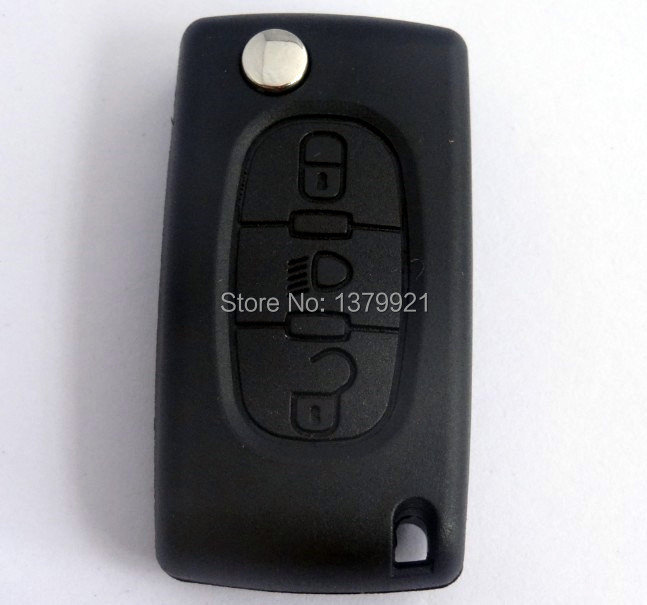 3button remote key shell for Fits to Citroen C4 Picasso C5 C6 Light Symbol 3 button