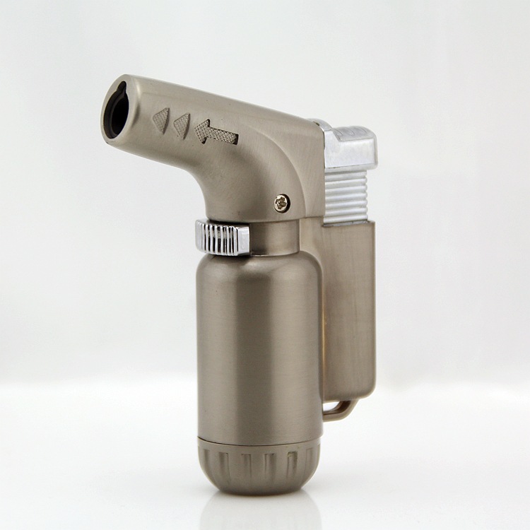 am128 gun style windproof metal butane jet gas lighter