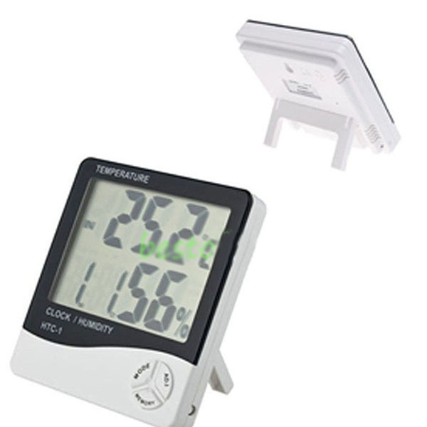 The New Design For Digital In/Outdoor LCD Clock Thermometer Hygrometer Temperature Humidity Meter Free Shipping