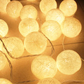 Fairy 5M 20led warm white Decoration Garland Cotton white colorful ball Christmas lights Party Decorative With