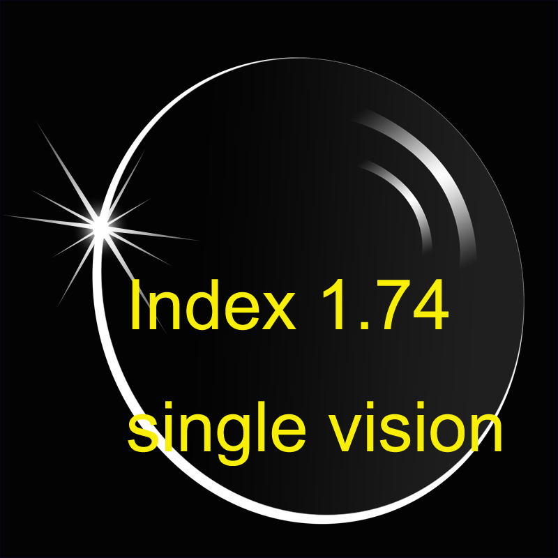 Ultimate thin High Index 1.74 single vision lens UV400 anti-reflective and anti-scratch / Prescription lens /1.74 HMC Aspheric